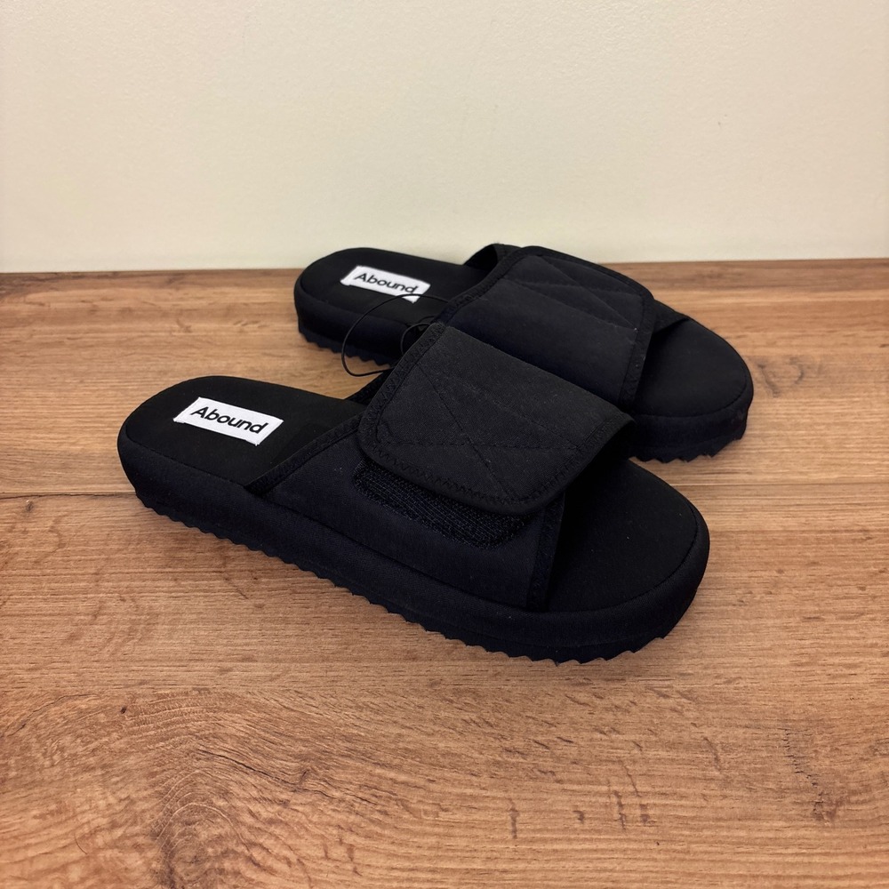 ABOUND Fabric Slide Sandal Black Men Size Small 7-8 Athletic Lounge Comfort